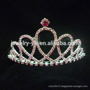 Vente en gros en cristal rouge Pageant Tiara Couronne Avec cristal pour filles